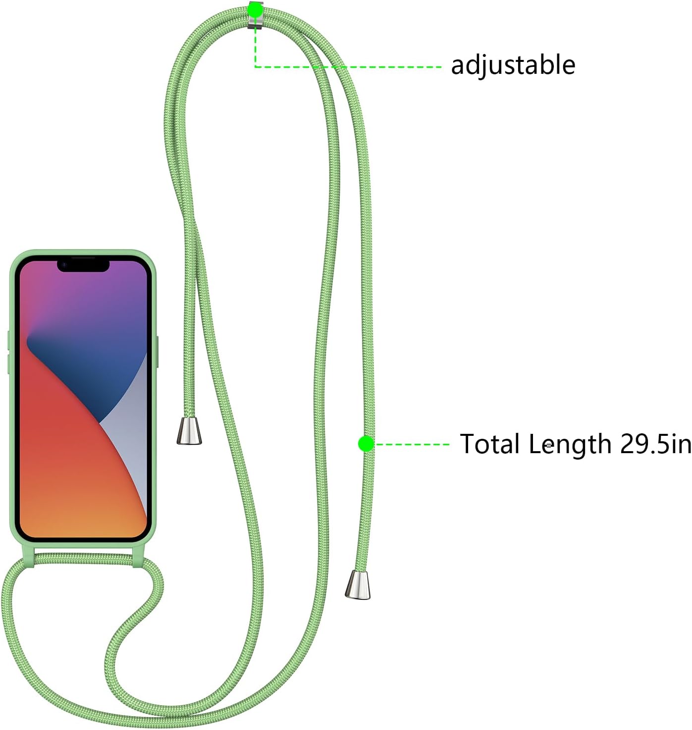 ZTOFERA Funda cruzada para iPhone 13 y iPhone 14 con correa de cordón, cuerda ajustable, funda suave de silicona líquida para iPhone 13 y iPhone 14