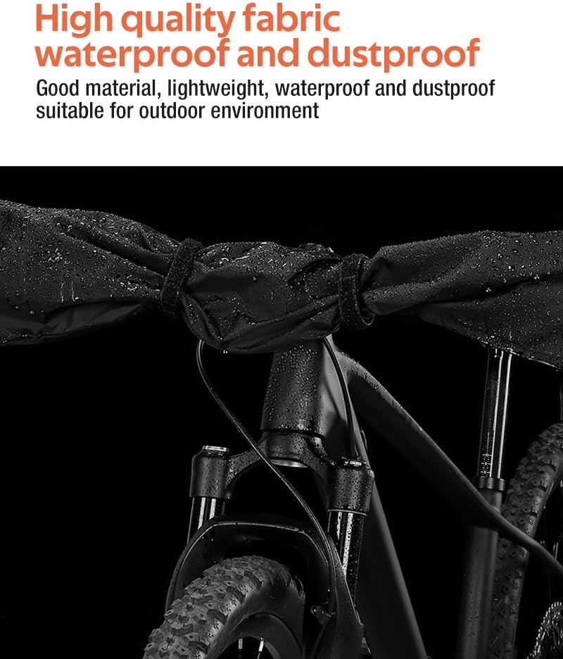 XIUWK 2-Piece Bike Cover for Handlebar,Easy to Install and disassemble.2P-Standard  1P-Large Bicycle Handlebar Cover Waterproof