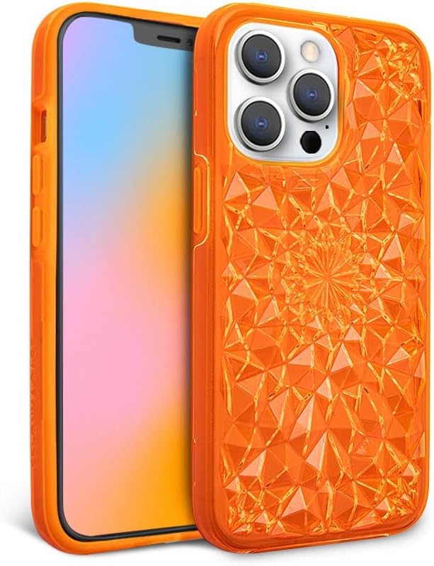 FELONY CASE Funda para iPhone 13 Pro Max  Funda naranja caleidoscopio  Antiarañazos, resistente y duradera, funda protectora a prueba de golpes de