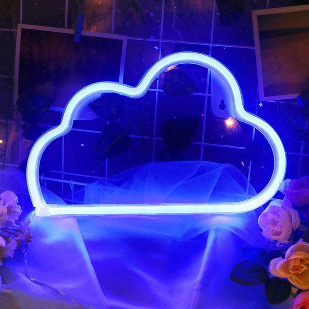 YouOKLight Letrero de nube de neón, luz LED de nube, luces de noche, luces de neón alimentadas por batería o USB, para decoración de pared,