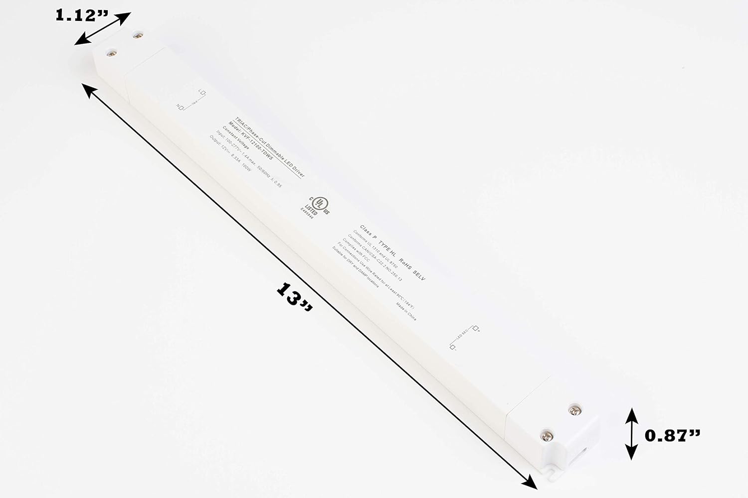 Controlador regulable Triac de 24 V con certificación UL, fuente de alimentación de voltaje constante para control de luz LED por regulador de pared