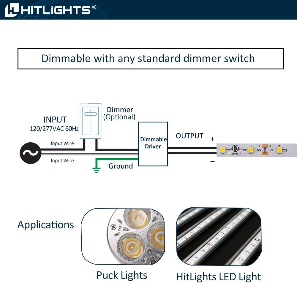 Controlador de luces LED regulables, transformador 110 V CA-12 V  24 V CC, alimentación de baja tensión, compatible con Lutron y Leviton, cocinas,