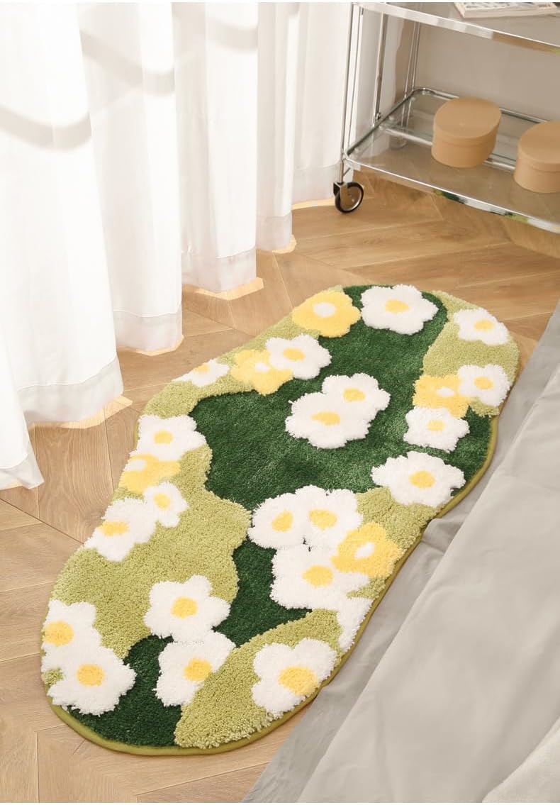 Alfombra de musgo, bonita alfombra de baño con hojas de musgo verde, alfombra de baño de musgo verde hierba, alfombra de musgo 3D antideslizante,