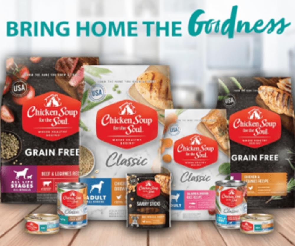 Chicken Soup for The Soul Alimento para mascotas  Chicken Crunchy Bites – Golosinas para perros de 12 onzas  sin soja, maíz y trigo, sin sabores ni
