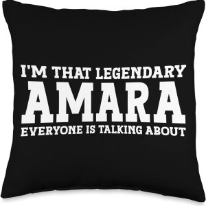 Personal Name – Almohada divertida Amara para mujer y niña, 16 x 16 pulgadas, multicolor Personal Name – Almohada divertida Amara para mujer y niña, 16 x 16 pulgadas, multicolor