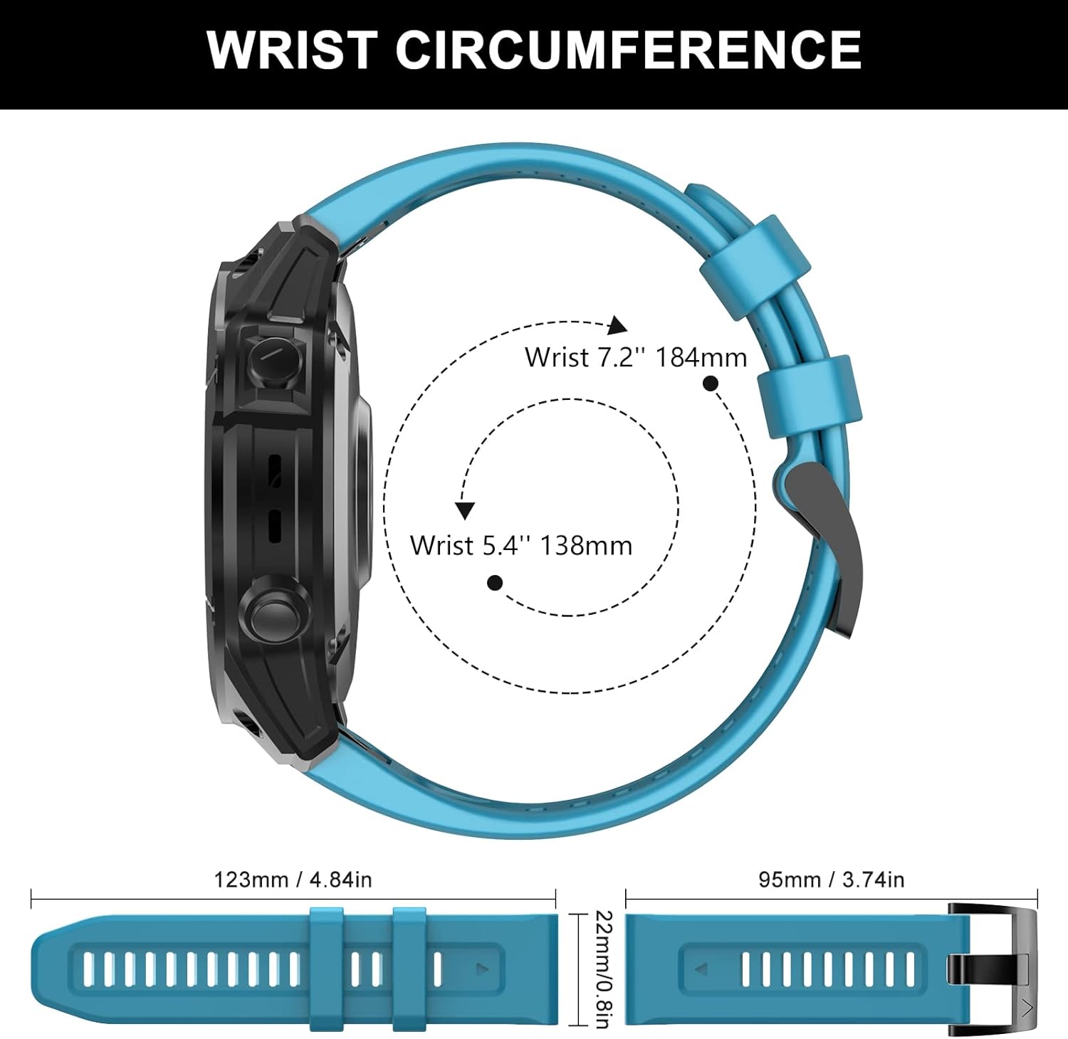 OVERSTEP Compatible con la correa de reloj Fenix 7, correa de reloj de silicona suave de 0.866 pulgadas de ancho para reloj inteligente Garmin Fenix