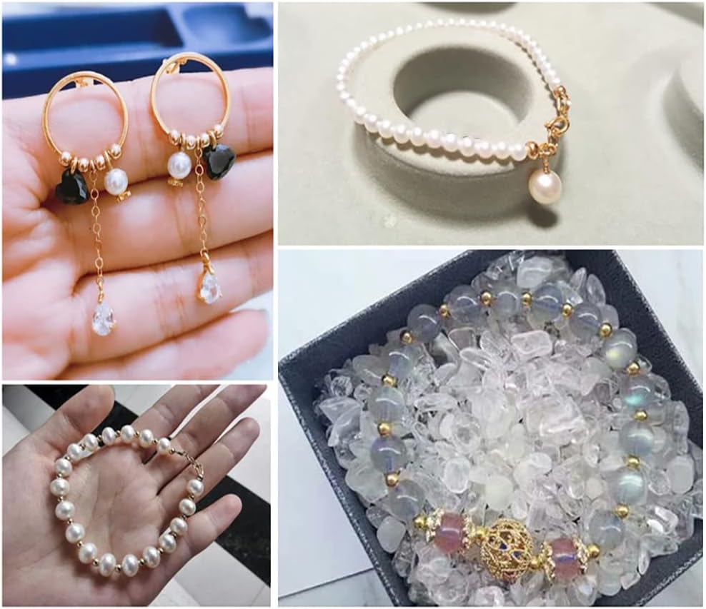 200 cuentas de crimpado de 0.12 pulgadas (0.118 in) de cobre dorado medio redondo, material de cuentas de crimpado abierto para fabricación de joyas