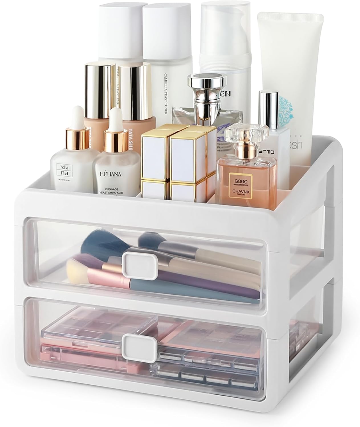 Organizador de maquillaje para tocador, vitrinas de cosméticos, dormitorio, baño, encimera, escritorio, organizador de cosméticos para cuidado de la