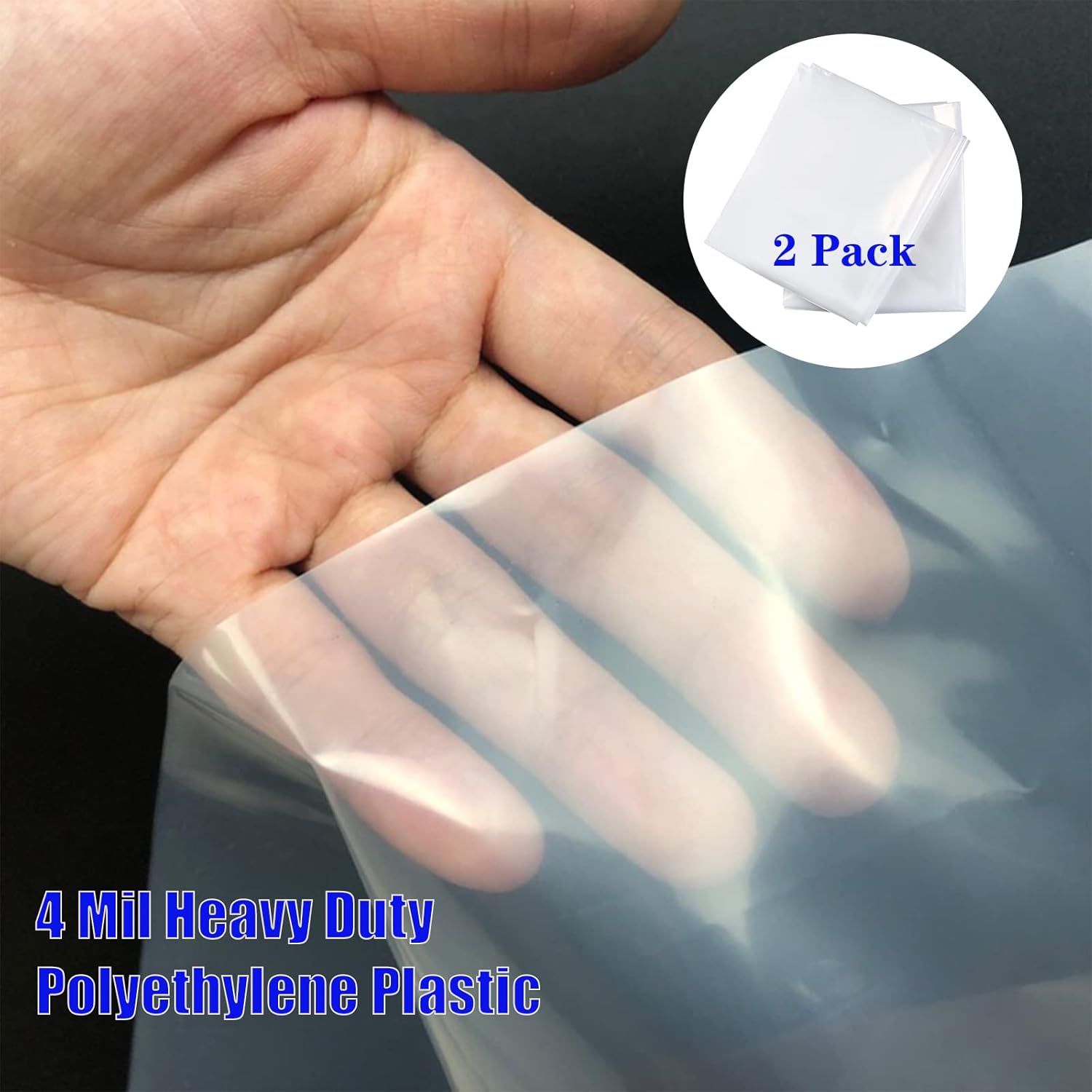 Paquete de 2 bolsas de colchón para mudanzas y almacenamiento a largo plazo, funda protectora de plástico de polietileno resistente, resistente a
