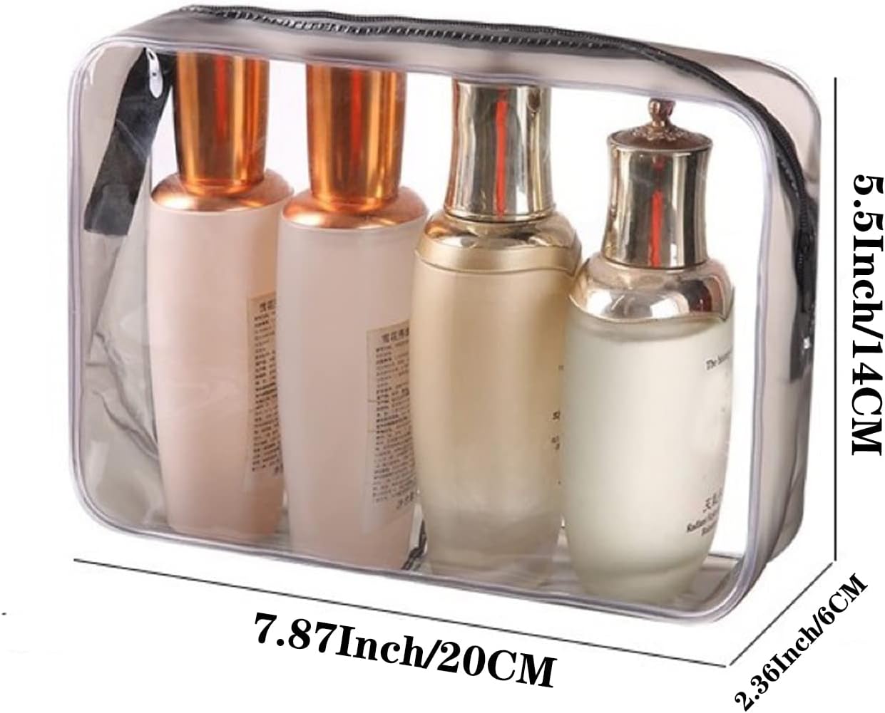 Paquete de 20 bolsas transparentes para cosméticos para mujeres y hombres, bolsas de aseo impermeables, bolsas de maquillaje de PVC, estuche