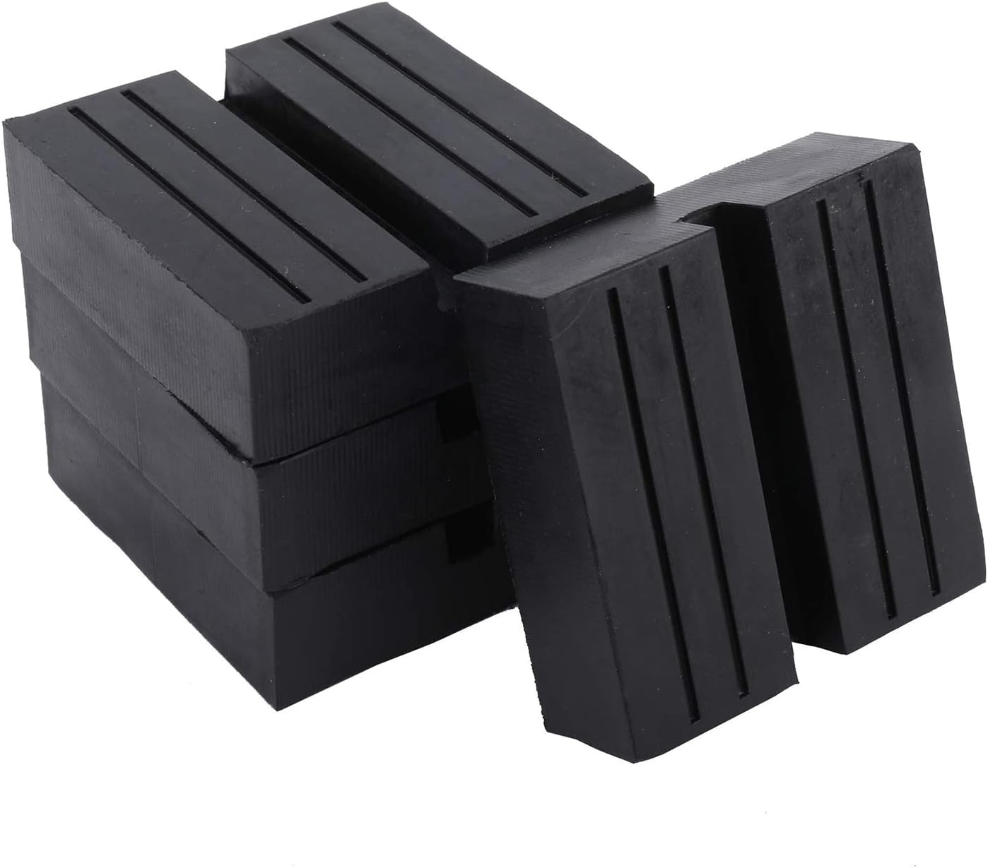 2 paquetes de almohadillas cuadradas para gato, adaptador de riel antideslizante negro, bloques de goma, protector de riel de goma, almohadilla para