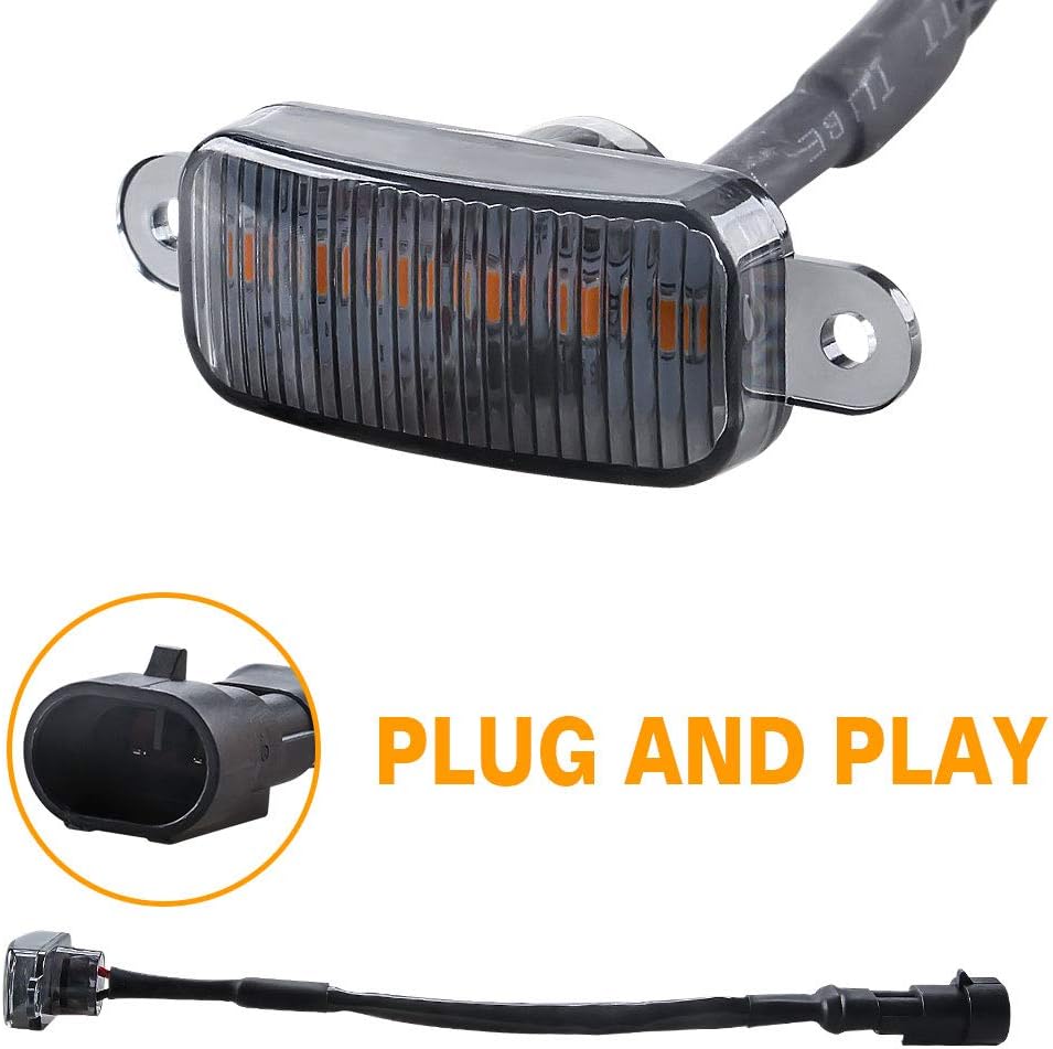 Sidaqi 4 luces LED de 12 W ámbar para rejilla delantera de automóvil, luces de circulación diurna ámbar, DRL, cubierta de parachoques delantero,