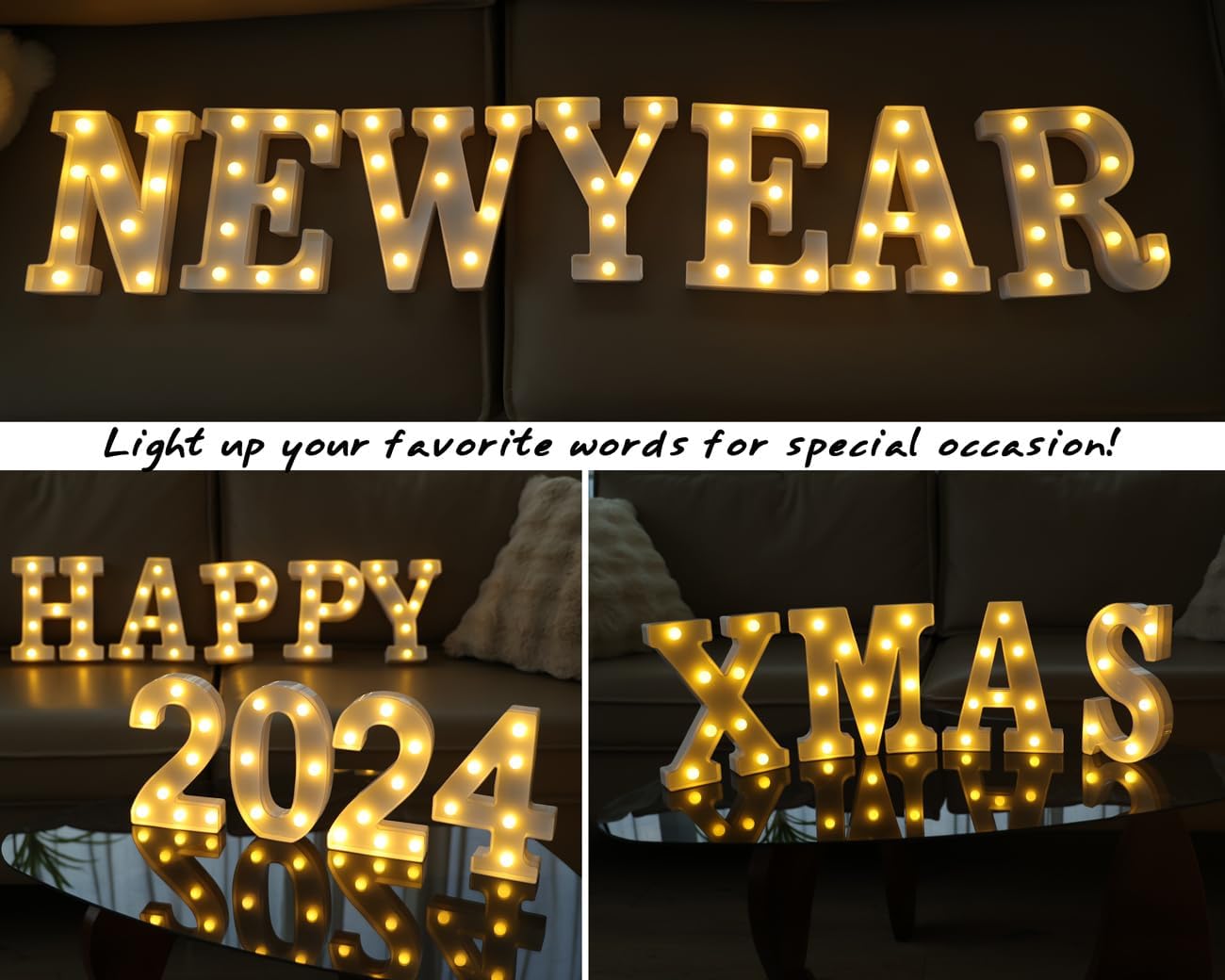 Letras iluminadas, letras LED, 26 alfabetos, letras iluminadas decorativas, a pilas, para fiestas, bares, luz nocturna, decoración del hogar (letra