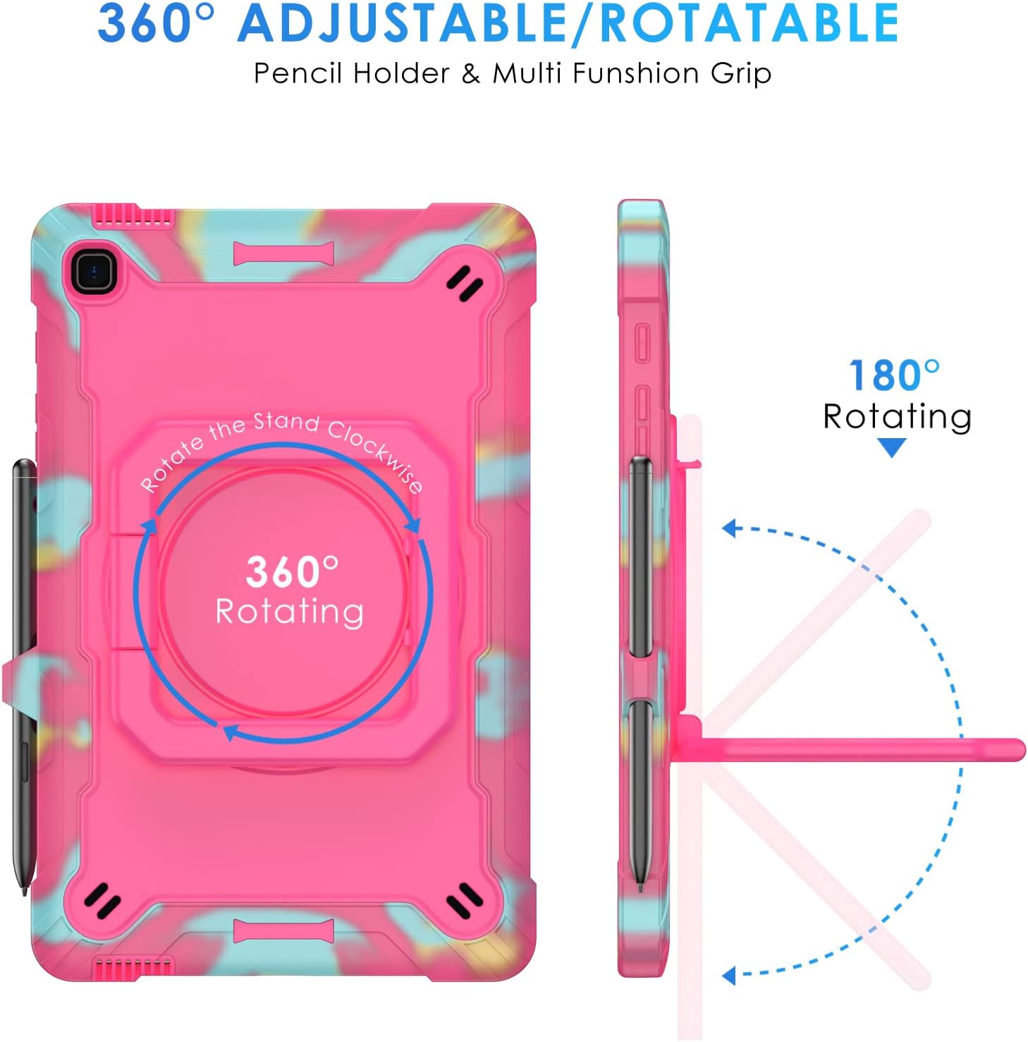 DETUOSI Funda para Samsung Galaxy Tab S6 Lite de 10.4″ 20202022 (modelo SM-P610P615P613P619) con soporte para bolígrafo, resistente a prueba de