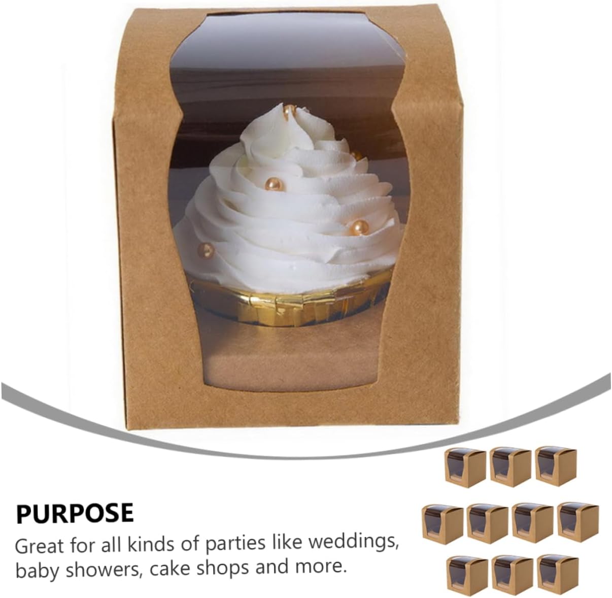 SOLUSTRE 30 unidades de caja de pastel individual para cupcakes, contenedores de regalo, dona, regalos, transparente, portador de tartas,