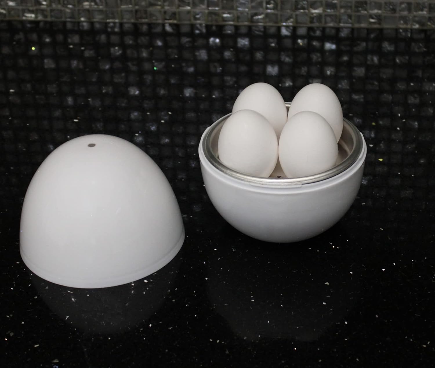 Huevos duros o blandos para microondas, sin BPA, para cocinar hasta 4 huevos en minutos, de grado alimenticio