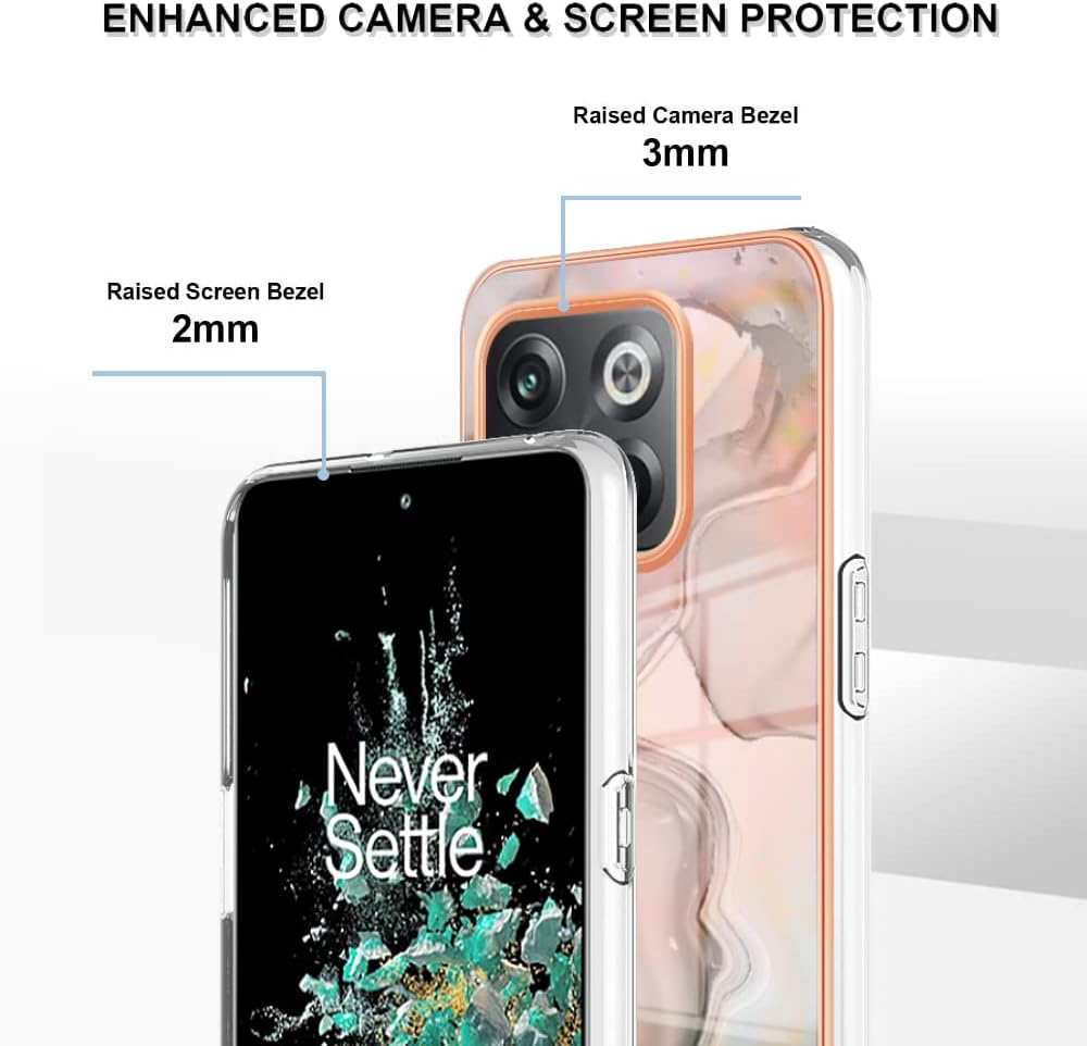Funda para OnePlus 10T 5G, OnePlus ACE Pro, TPU suave + patrón de mármol IMD diseño delgado mejorado para cámara y protección de pantalla para niñas
