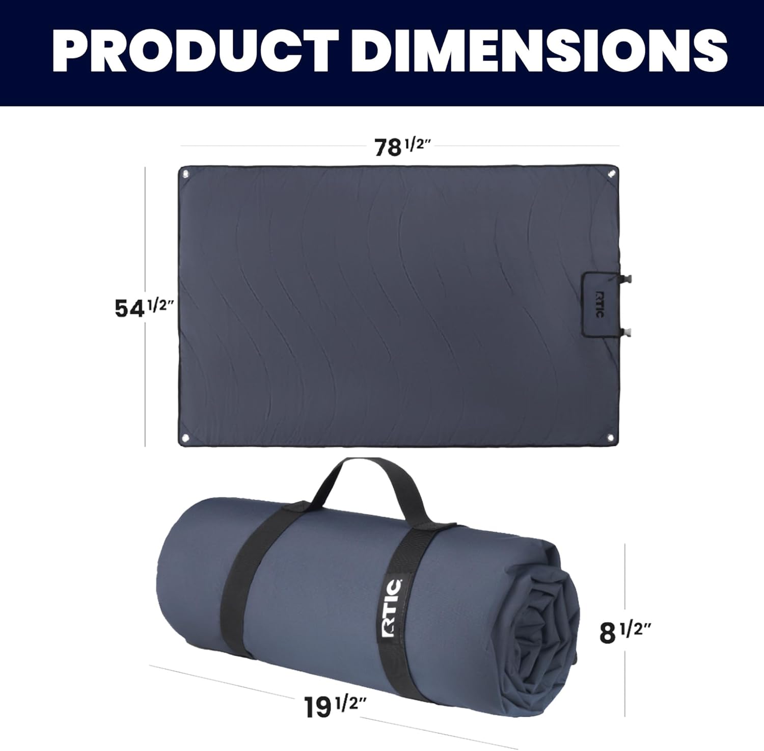 RTIC Anywhere – Manta impermeable portátil, alfombrilla acolchada para exteriores para picnic, playa, campamento, césped, parque, tiempo de juego,