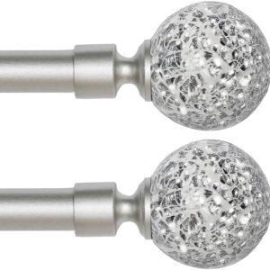 Turquoize Paquete de 2 barras de cortina de ventana para ventanas de 66 a 120 pulgadas, juego de barras de cortina individuales ajustables de nÃquel Turquoize Paquete de 2 barras de cortina de ventana para ventanas de 66 a 120 pulgadas, juego de barras de cortina individuales ajustables de nÃquel