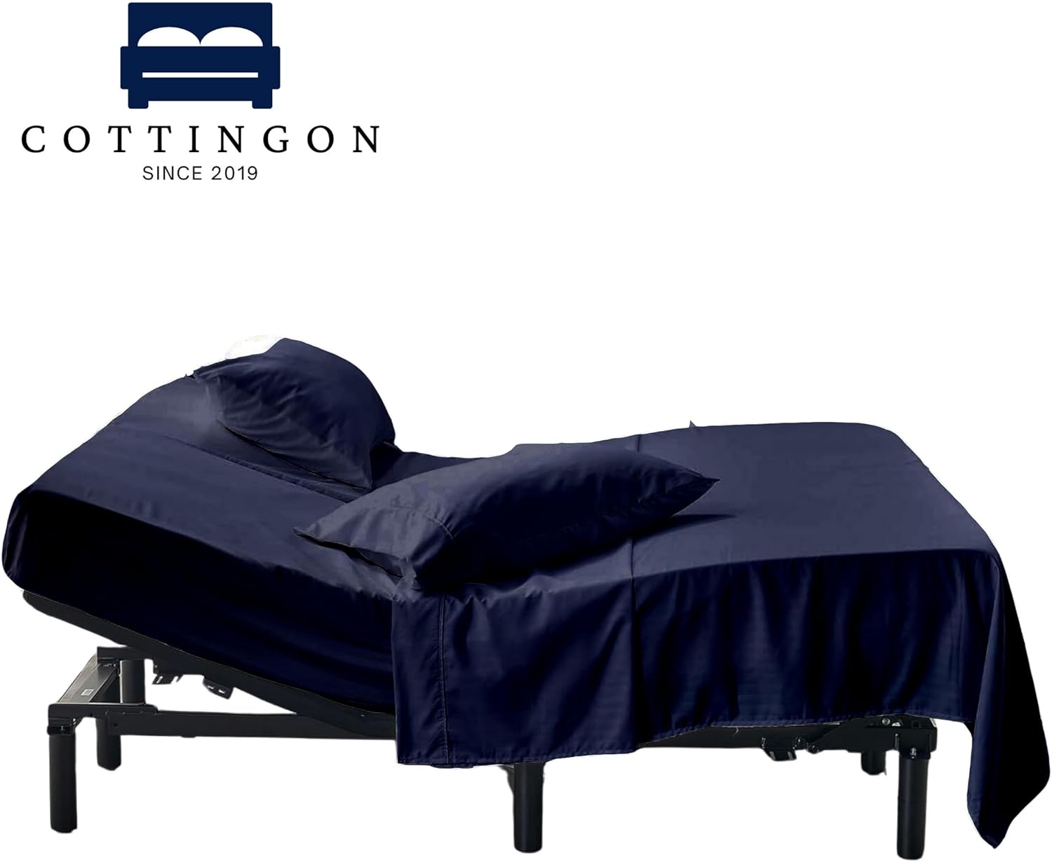 Sábanas Flex Top King para cama numérica de sueño, 100% algodón egipcio, sábanas de 400 hilos para dormir con números de cama (4 piezas) de cabeza