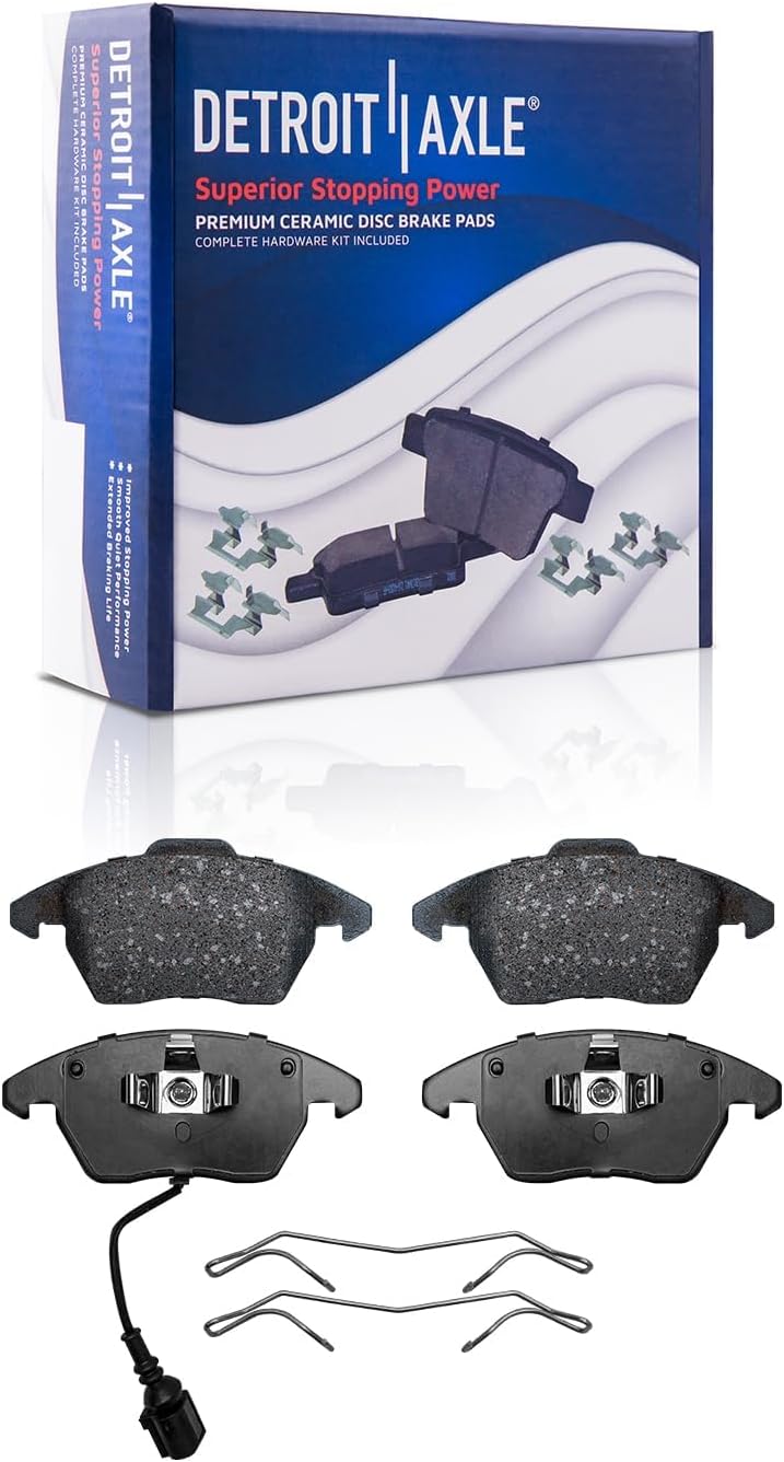 Detroit Axle – Kit de freno delantero para Volkswagen Jetta Passat Beetle EOS CC Audi A3 TT Quattro Rotores de freno perforados y ranurados y