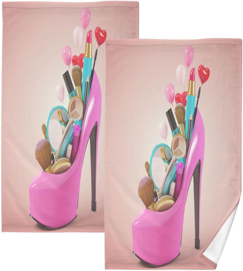 Nander Juego de 2 toallas de algodón de tacón alto, toallas de baño de secado rápido, toallas de mano suaves y transpirables para cocina, baño,
