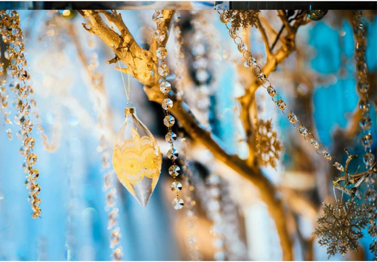 Guirnalda de cristal transparente de 33 pies, cadena de cuentas de araña colgante, decoración de cuerda de adorno colgante para centro de mesa,