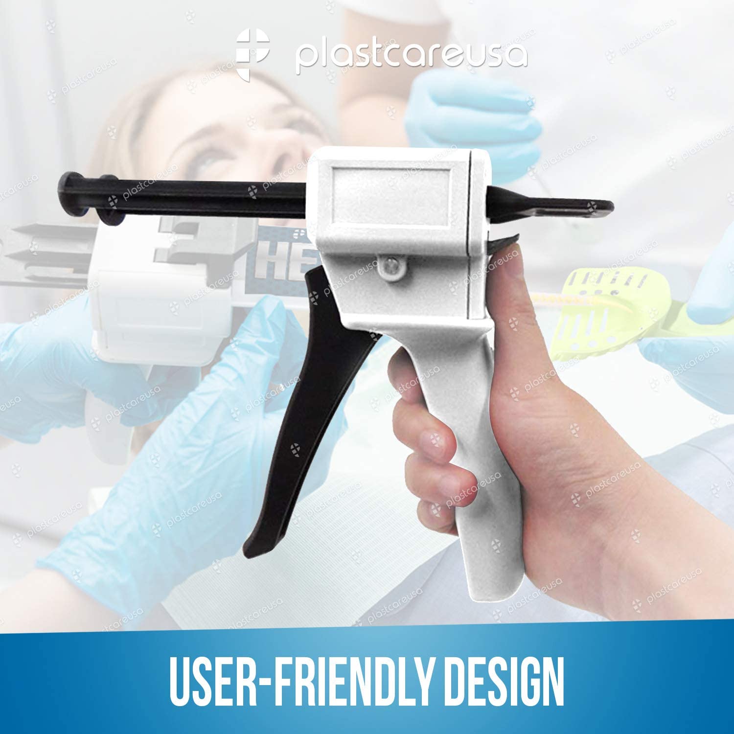 Pistola de material de impresión dental de 1.7 fl oz, pistola dispensadora de cartucho de mezcla de impresión AB 1121, dispensador de pegamento