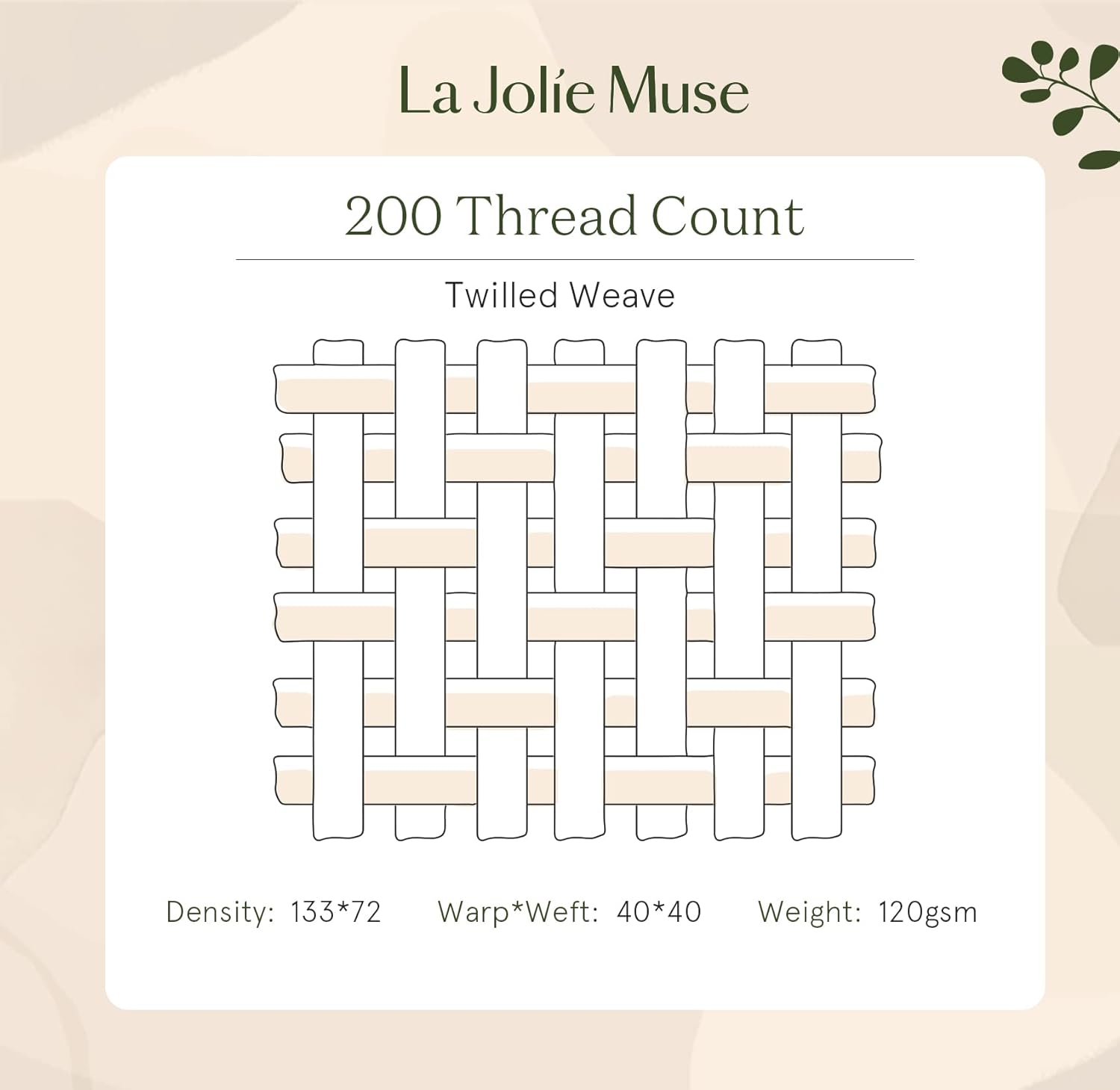 LA JOLIE MUSE Juego de sábanas tamaño individual, 100% algodón peinado, ropa de cama transpirable extrasuave con bolsillo profundo de 15 pulgadas, 3