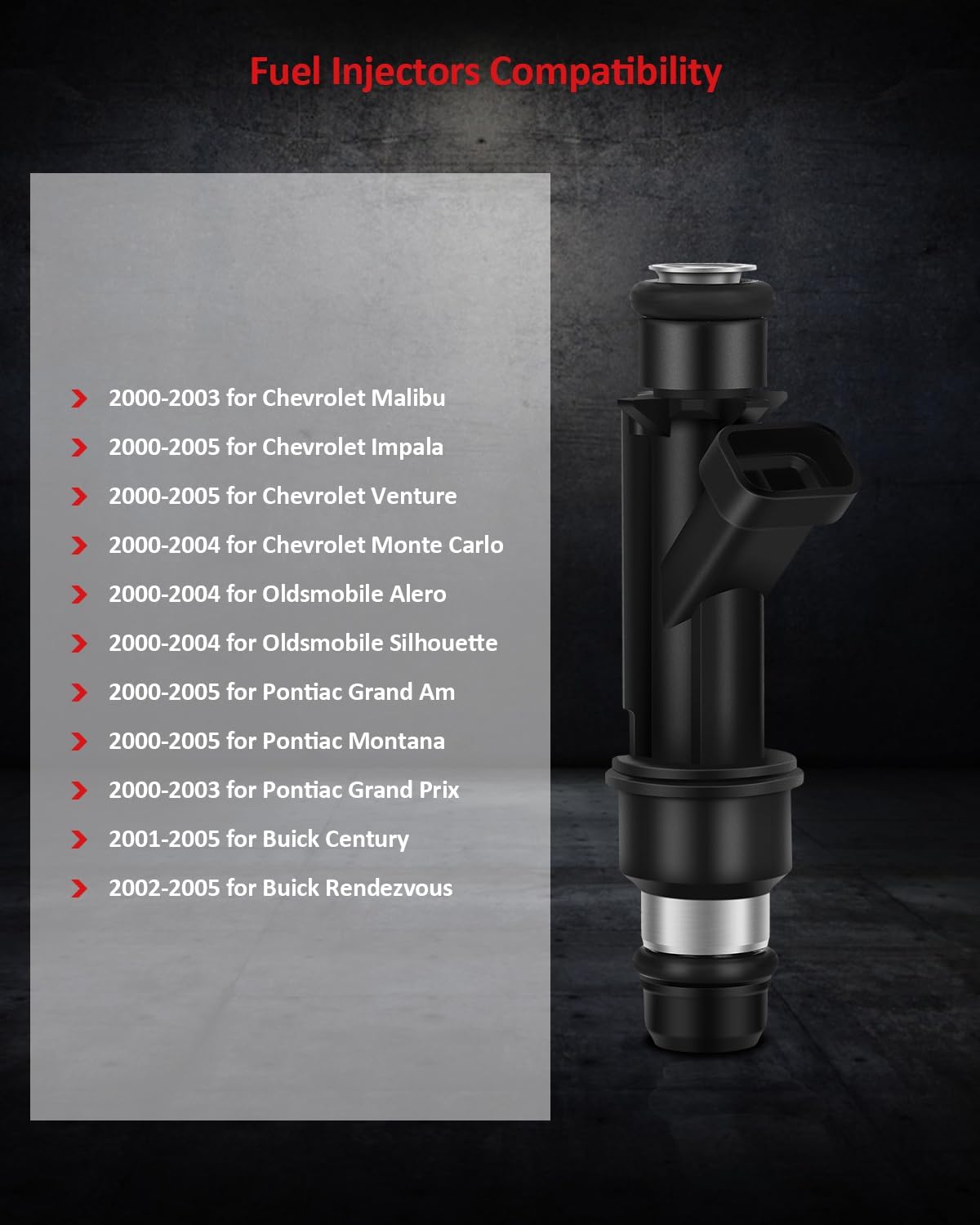 Juego de 6 inyectores de combustible compatibles para 2000-2003 para Ch-evrolet Malibu 2000-2005 para Po-ntiac Montana 2002-2005 para Bu-ick