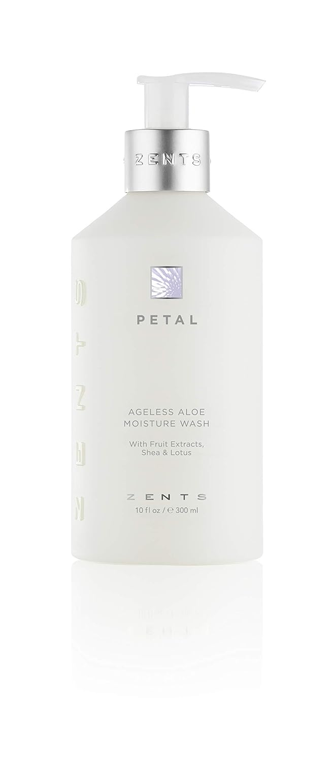 Zents Jabón de manos y cuerpo (fragancia pétala) Limpiador hidratante antienvejecimiento con manteca de karité orgánica y aloe para piel seca, 10