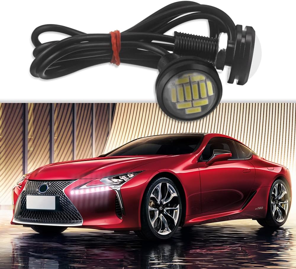 10 unids 0.709 in coche Eagle Eye DRL Led diurna Correr luces LED 12V copia de seguridad reversa señal de estacionamiento lámparas de automóviles,