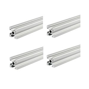 Paquete de 4 ranuras T 2020 extrusión de aluminio plateado de 16.54 pulgadas  16.535in de longitud, aluminio extruido de 0.787in x 0.787in 20 Series Paquete de 4 ranuras T 2020 extrusión de aluminio plateado de 16.54 pulgadas  16.535in de longitud, aluminio extruido de 0.787in x 0.787in 20 Series
