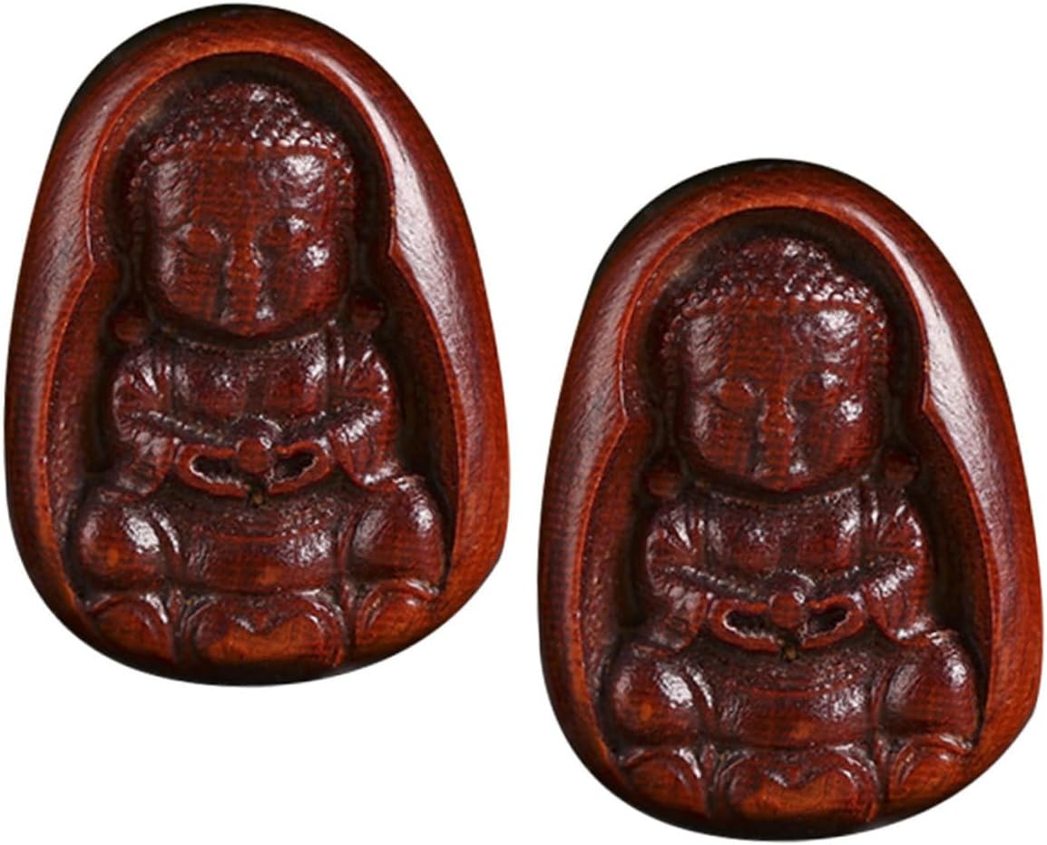 Abaodam 10 piezas de palisandro bebé Buda DIY llave colgante monje llavero llavero accesorios de la suerte figuras Buddha colgante encanto Buda