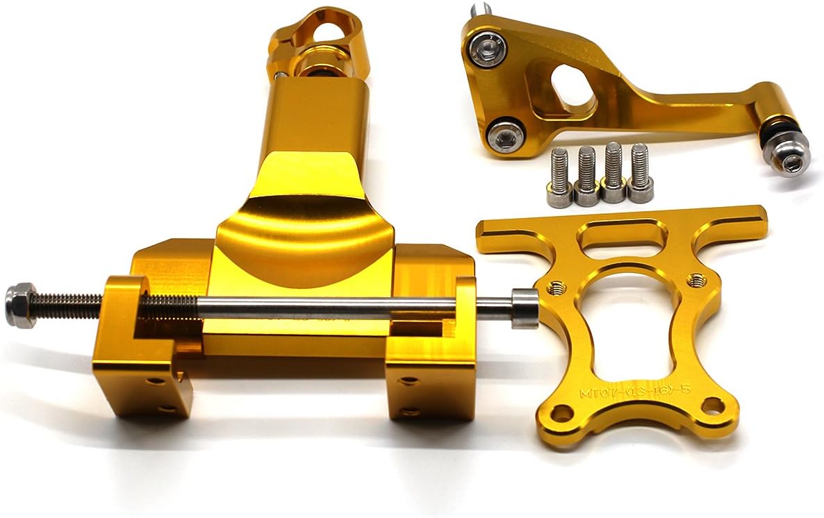 FXCNC Racing motocicleta CNC amortiguador de dirección estabilizador amortiguador de montaje kit compatible con MT07 FZ07 MT-07 FZ-07 2014-2019