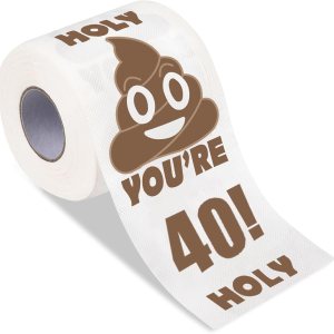 Qpout Regalo de broma de papel higiénico impreso con texto en inglés “You’re 40”, regalo de cumpleaños para mejores amigos, rollo de papel higiénico Qpout Regalo de broma de papel higiénico impreso con texto en inglés “You’re 40”, regalo de cumpleaños para mejores amigos, rollo de papel higiénico