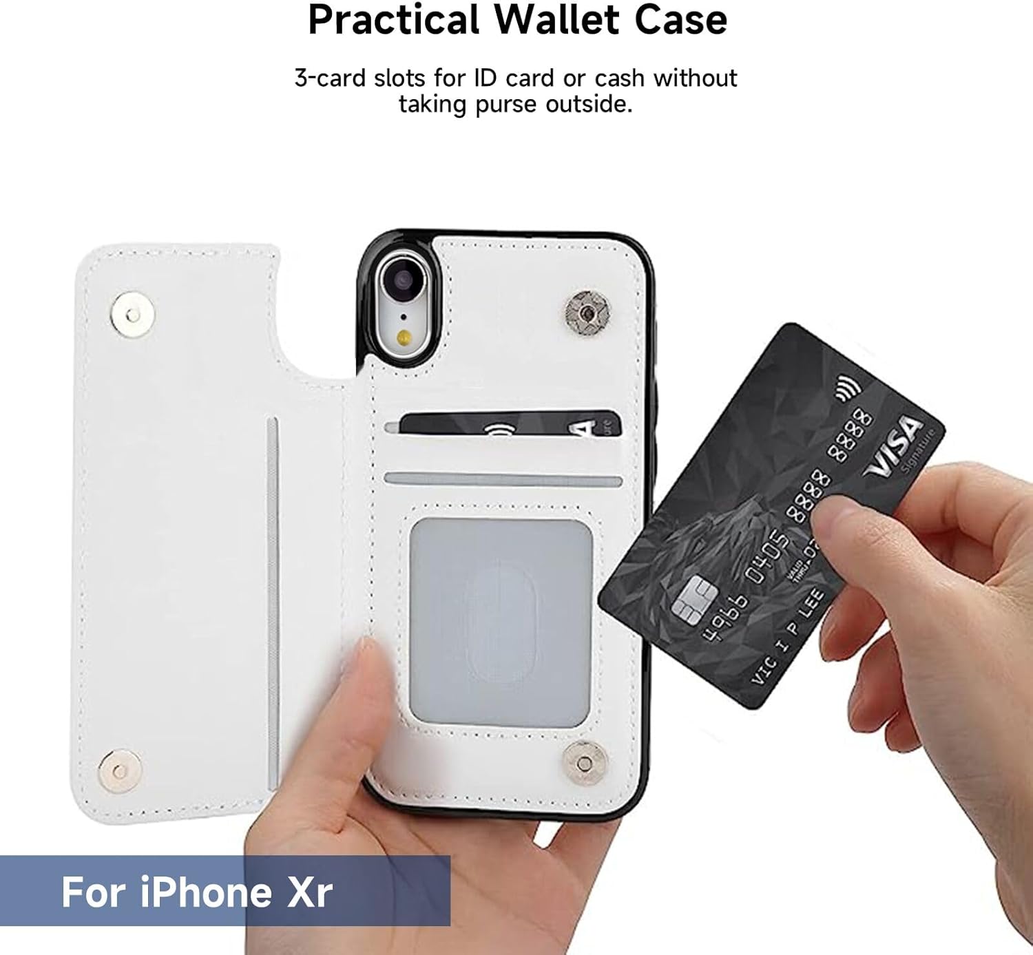 DAFEI Stylish Wallet Case for iPhone Xr with Owl-aa1472 Design – Premium Protection and Functionality Sleek Design Kickstand Feature