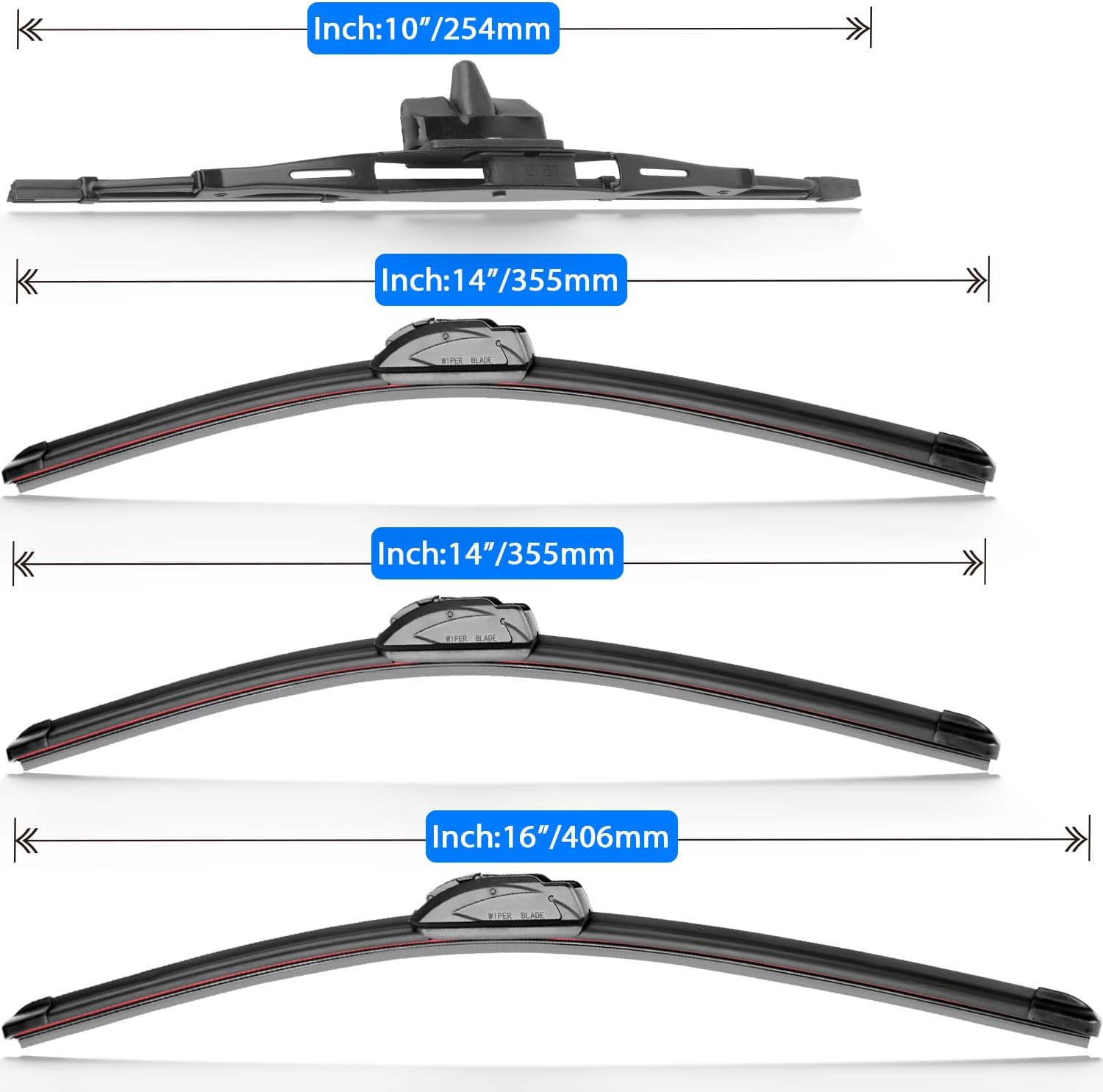 Juego de limpiaparabrisas de repuesto para Toyota FJ Cruiser 2007-2014, calidad original de fábrica, para mi automóvil, 16, 14, 14, 10 pulgadas