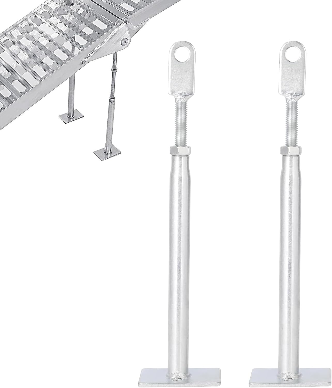 2 patas de soporte de aluminio en las rampas de carga, rampas plegables mejoradas para motocicleta, motocross, ATV, camioneta