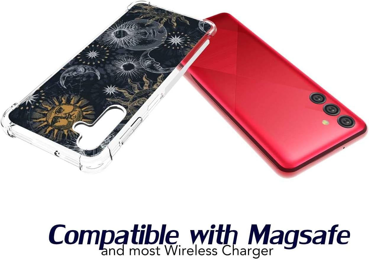 Funda diseñada para Samsung Galaxy A13 5G, diseño de luna mágica celestial y sol, para niñas, mujeres, hombres, niños, TPU suave a la moda