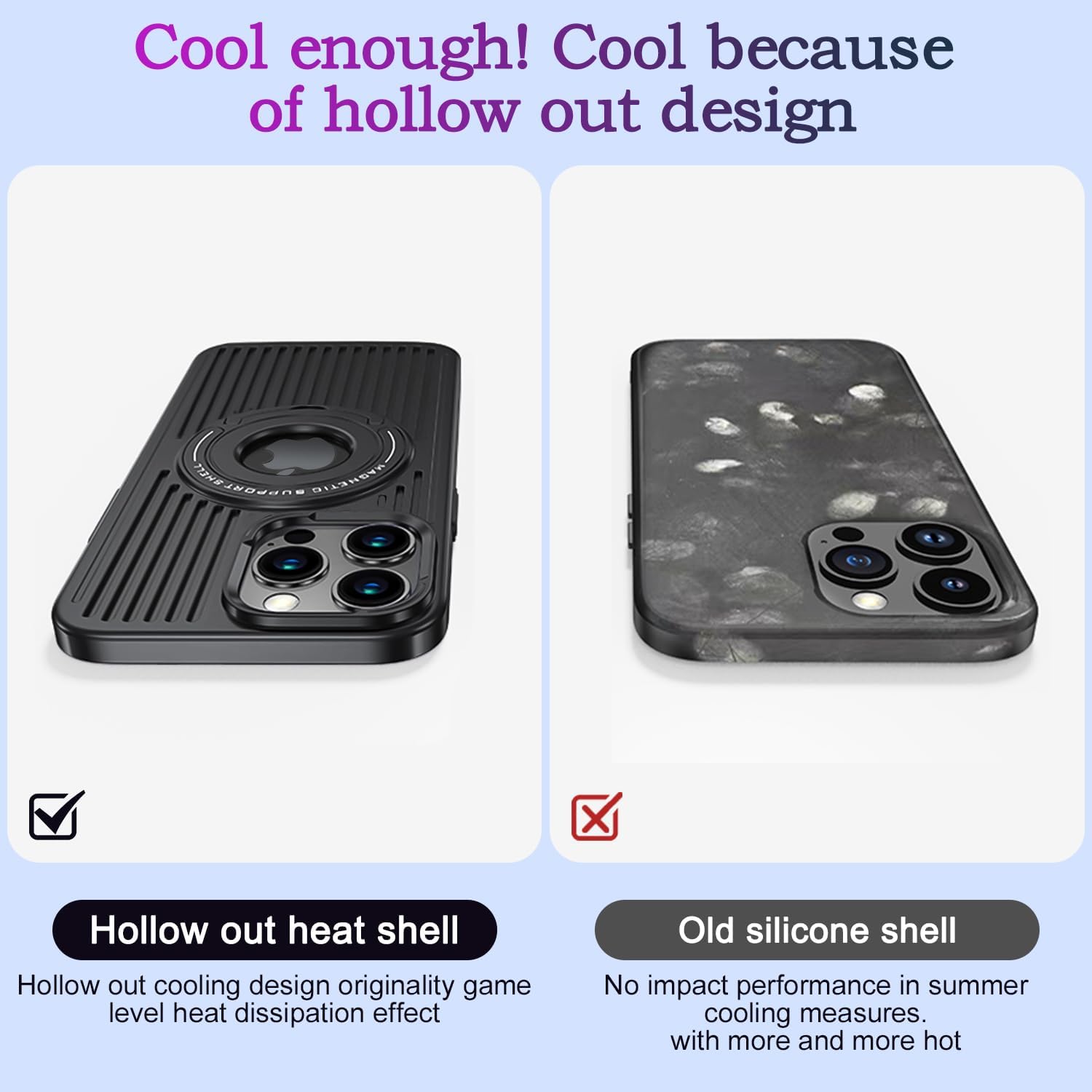 Lokyoo Funda para iPhone 14 Pro con carga inalámbrica Magsafe, disipación de calor, soporte magnético, soporte invisible integrado y soporte de