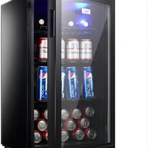 Refrigerador y refrigerador de bebidas para 120 latas, mini puerta de vidrio para refrescos, cerveza o vino para el hogar y el bar Refrigerador y refrigerador de bebidas para 120 latas, mini puerta de vidrio para refrescos, cerveza o vino para el hogar y el bar