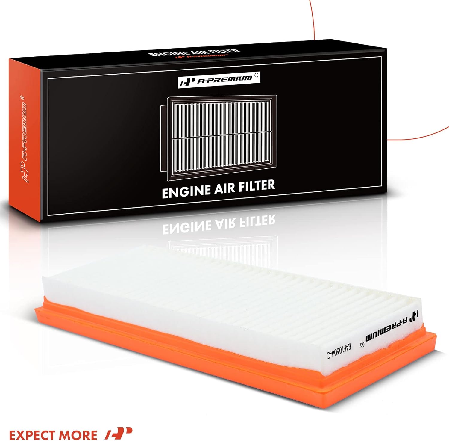 A-Premium Filtro de aire de motor compatible con Smart Fortwo 2008-2015, L3 1.3L, panel flexible, repuesto # A0010940301