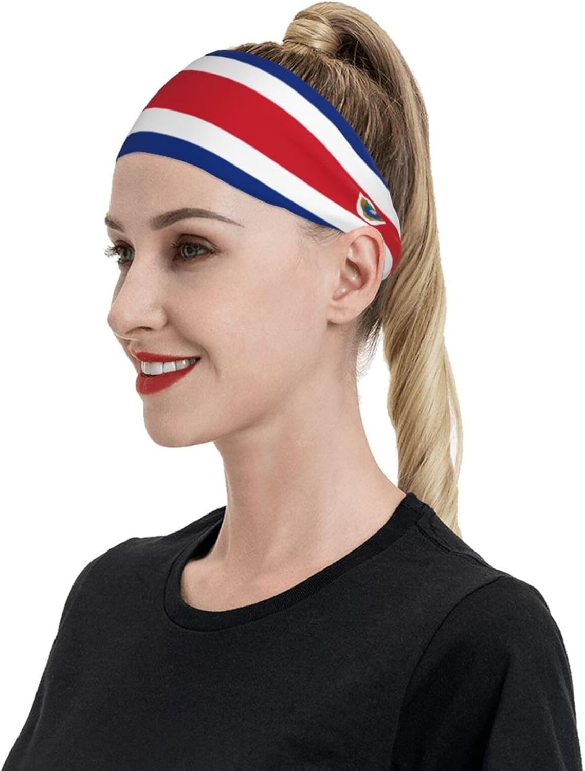 Diademas deportivas con bandera de Costa Rica para hombres y mujeres, absorbe la humedad, diademas deportivas para correr, fitness, yoga, ciclismo,