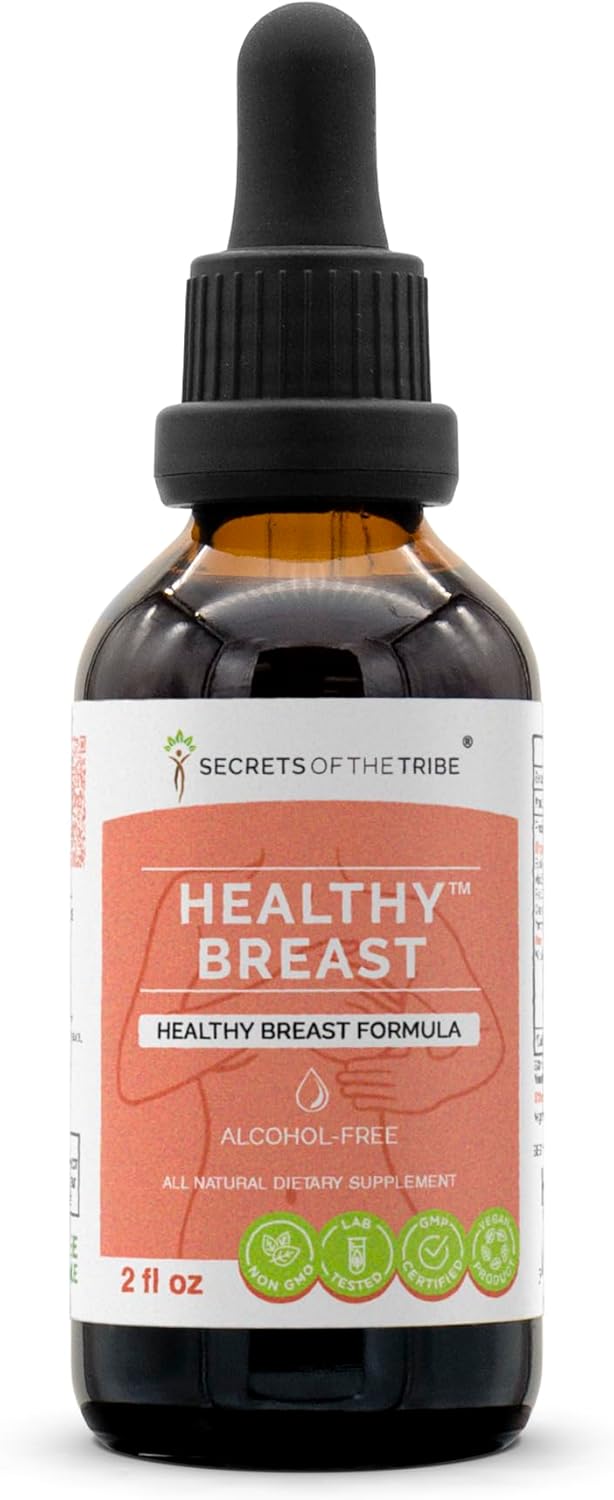 Secrets of the Tribe Extracto saludable sin alcohol de mama, gotas de hierbas de alta potencia, tintura hecha de bardana, vitex, ñame silvestre,
