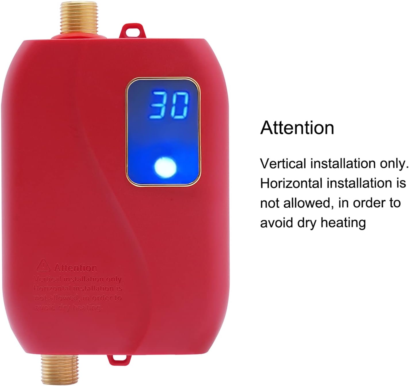Mini calentador de agua instantáneo eléctrico 3000 W 110 V sin tanque calentador de agua caliente con pantalla digital LCD para grifo de lavado de