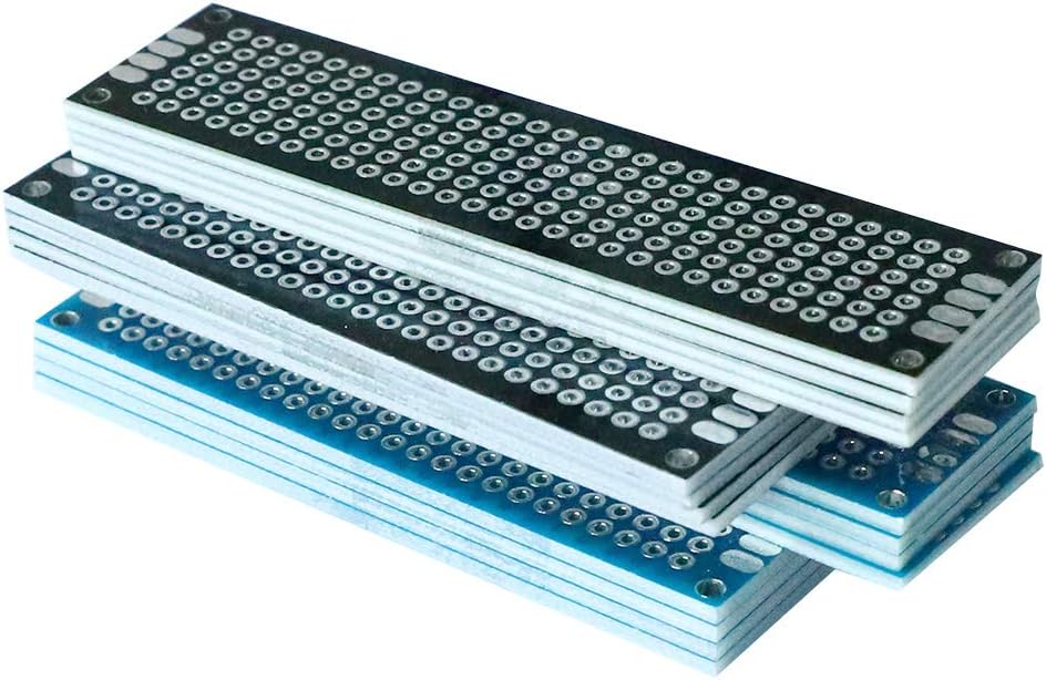 Kit de prototipo de placa PCB de doble cara, 24 unidades, 1.2 x 2.8 in, 2 tamaños, azul y negro, placa de circuito impreso universal de 2 colores