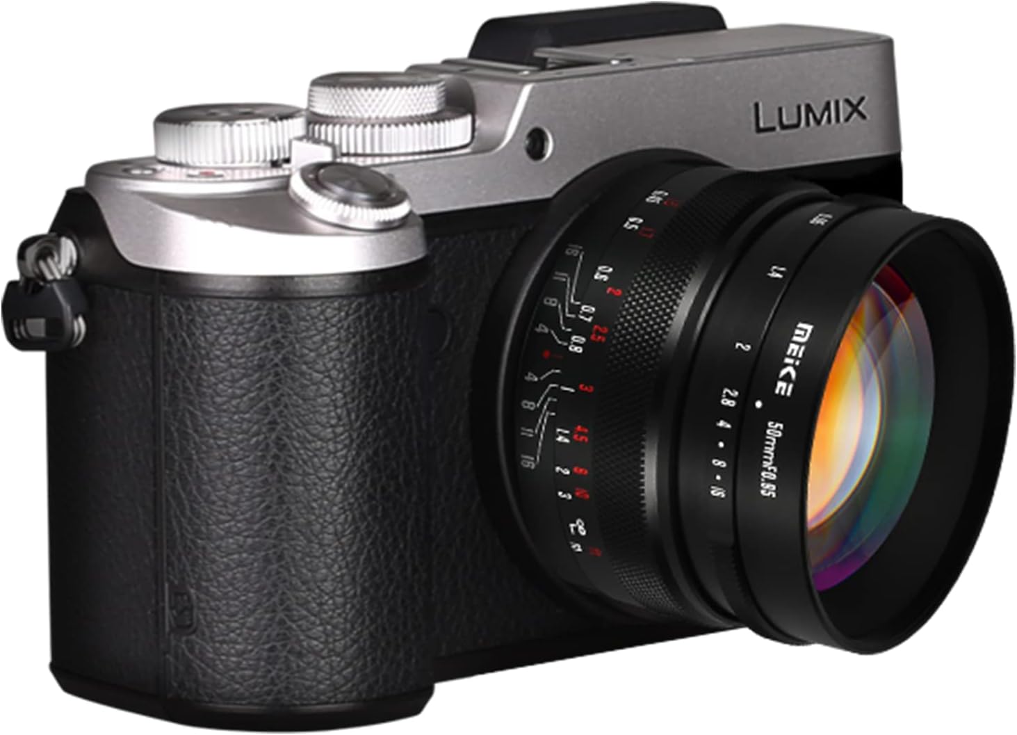 Meike Lente de enfoque manual de gran apertura f0.95 de 1.969 in compatible con cámaras digitales sin espejo Panasonic Lumix M43 MFT GH3 GH4 GH5