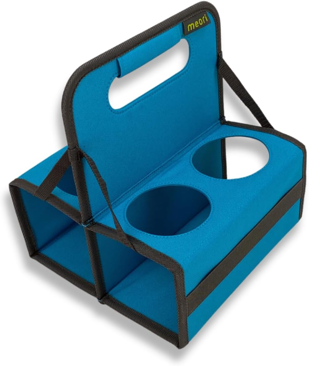 meori Portabebidas reutilizable para 4 tazas, portador de tazas para llevar, plegable, portador de café con asa para vino, cócteles, organizador