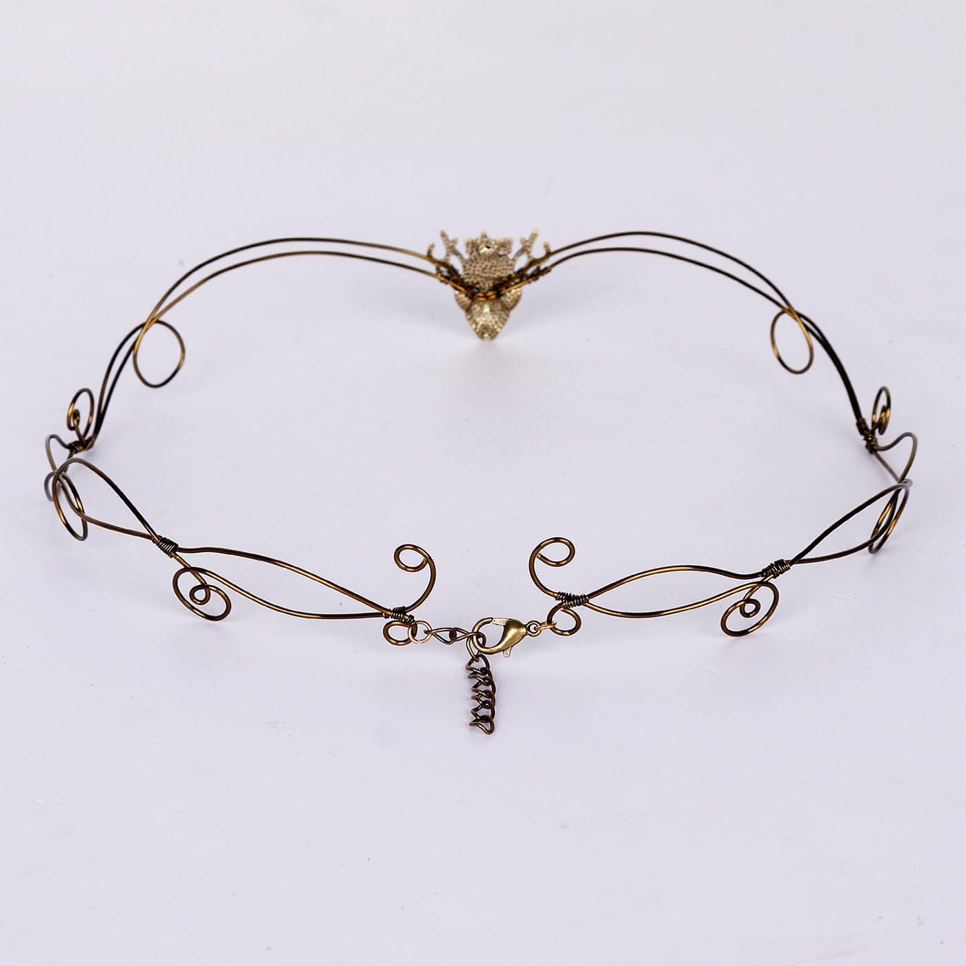 L’VOW Diadema retro para mujer, corona de hada, elfo, tiara medieval en forma de V, corona de luna, tocado vikingo, accesorios renacentistas